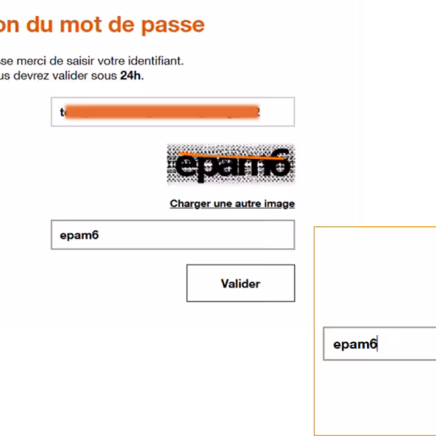 Recopiez les caractères du captcha
