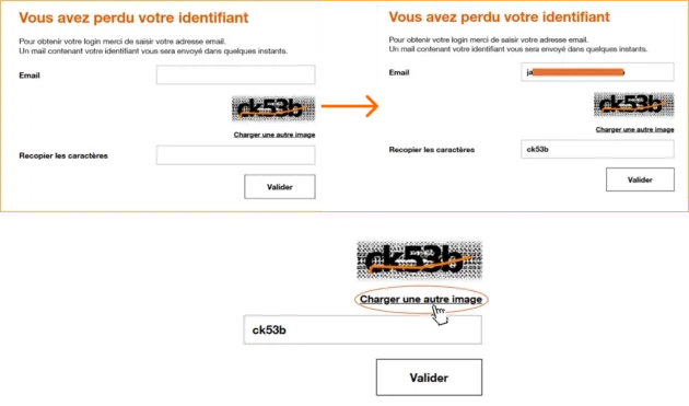 Insérez le code Captcha