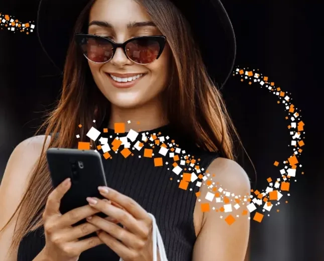 woman looking at Phone 